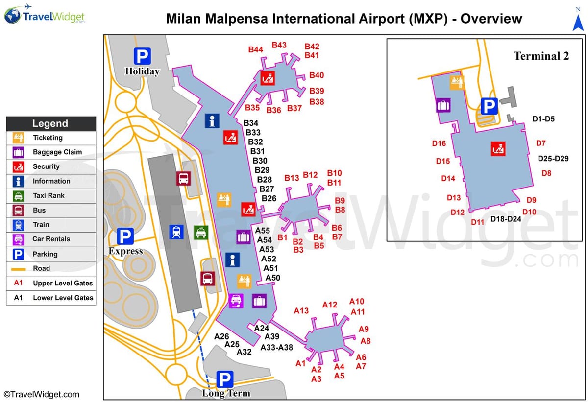 kat jeyografik nan milan ayopò yo ak estasyon tren