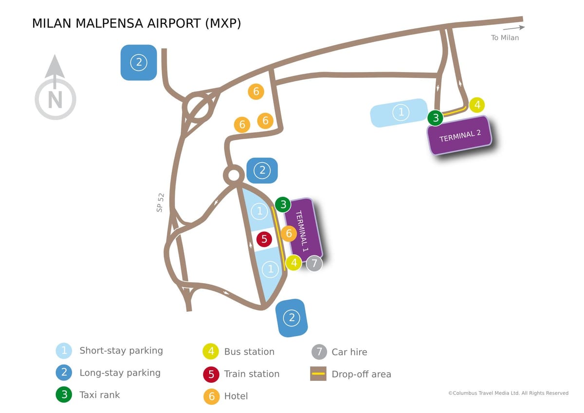 milan malpensa tèminal 1 kat jeyografik