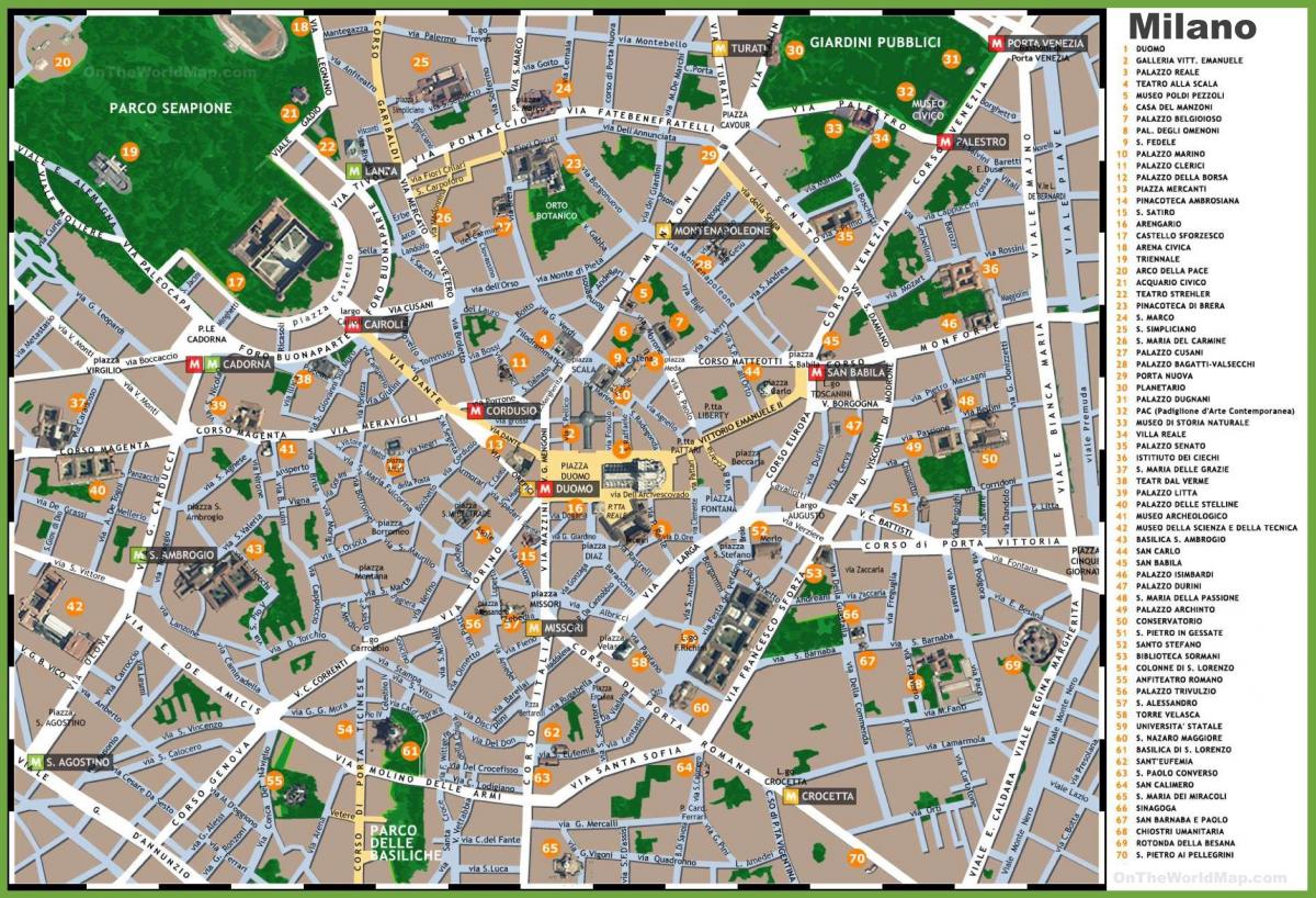 map de milan an itali atraksyon touris